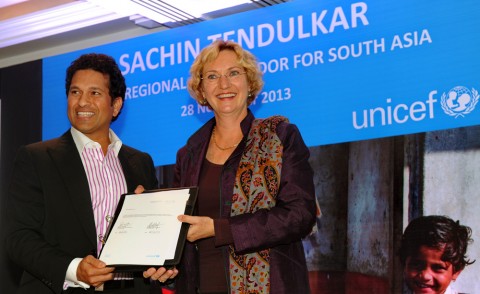UNICEF named Sachin Tendulkar as their brand ambassador for South Asia