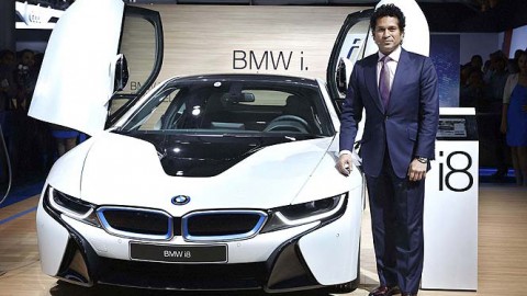 Sachin Tendulkar unveils BMW i8