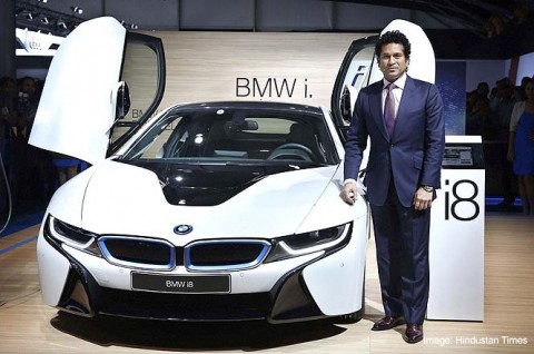 Sachin Tendulkar unveils BMW i8