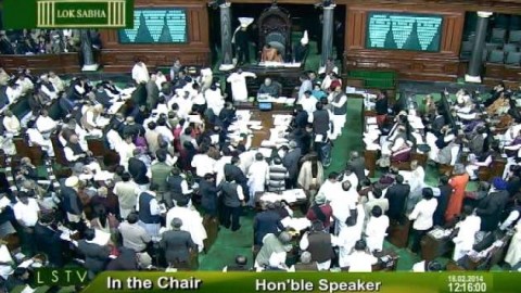 Lok Sabha passes Telengana Bill amidst chaos and controversy