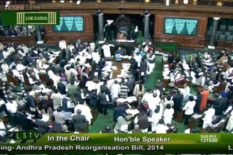 Lok Sabha passes Telengana Bill amidst chaos and controversy