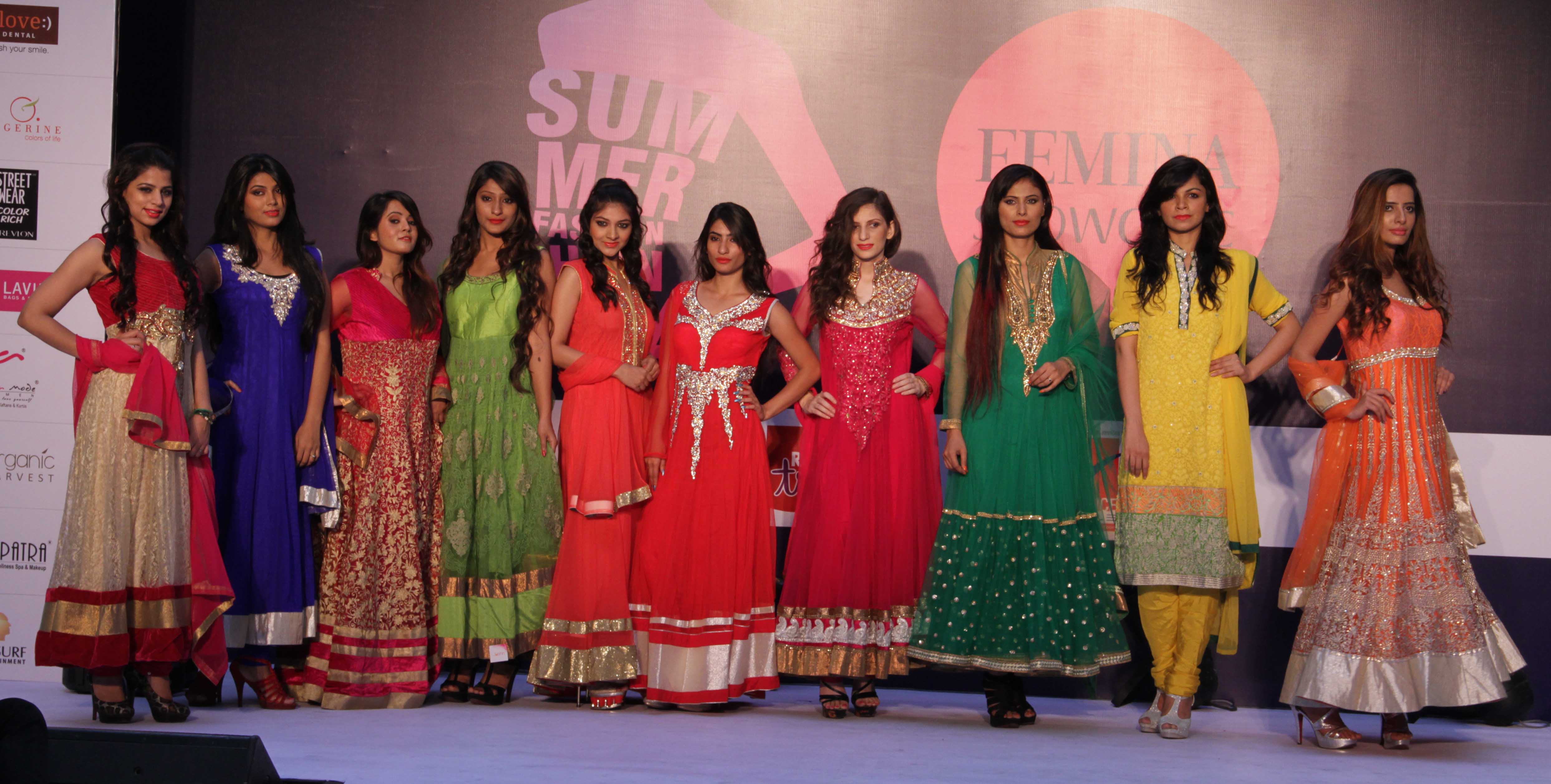 Models walking the ramp at the 'Femina Festive Showcase 2014' Gurgaon Summer Fashion Show.6
