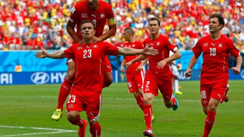 Shaqiri leads Switzerland into the knock-outs
