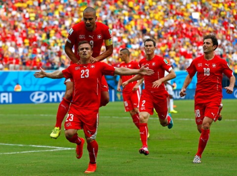 Shaqiri leads Switzerland into the knock-outs