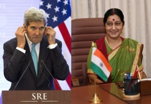 Kerry meets sushma swaraj