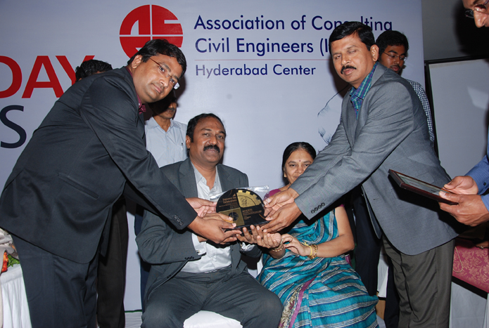 Mr.C Shekar Reddy National Credai president feliciated by ACCCE engioneers day celebrations 2