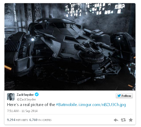 The first image of Batmobile reveals