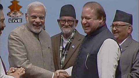 Finally Modi, Sharif Shake Hands at SAARC