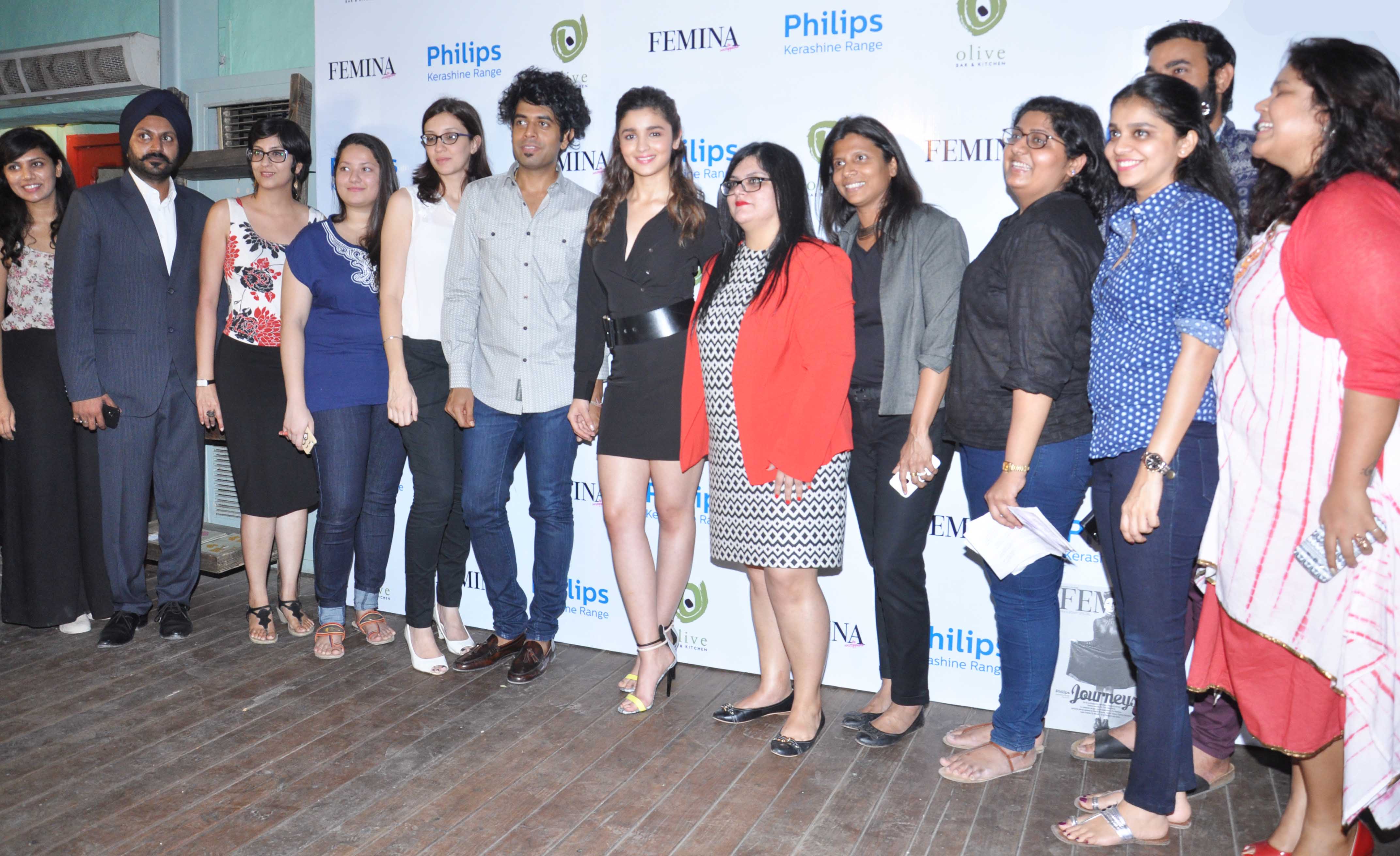 The Core Team of Femina magazine with Alia Bhatt at the cover launch of Feminaas 55th Anniversary issue at Guppy by Olive.