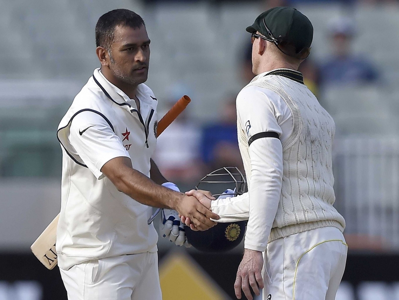 Dhoni and Smith after declaring Draw [Source: AP]