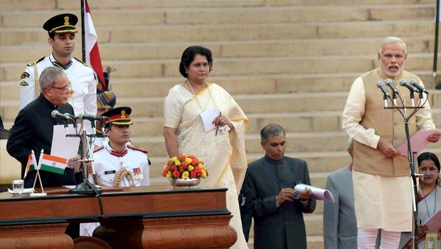 Modi taking Oath as 15th PM of India 