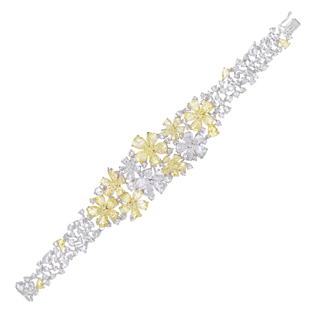 FL-BR2112 Canary Yellow & White Jasmine Bracelet