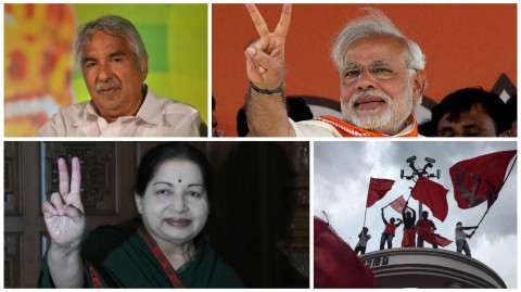 BJP dethrones Congress in Assam and Left wins Kerala, while  Jayalalitha and Mamata retain power in their states