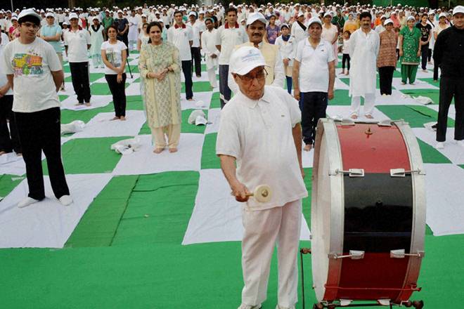 President Pranab Mukherjee inaugurates International Yoga Day celebrations at Rashtrapati Bhavan
