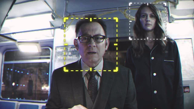 Michael Emerson as Harold Finch and Amy Acker as Root