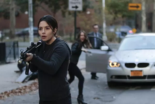 Sarah Shahi as Sameen Shaw in "The Day the World Went Away"