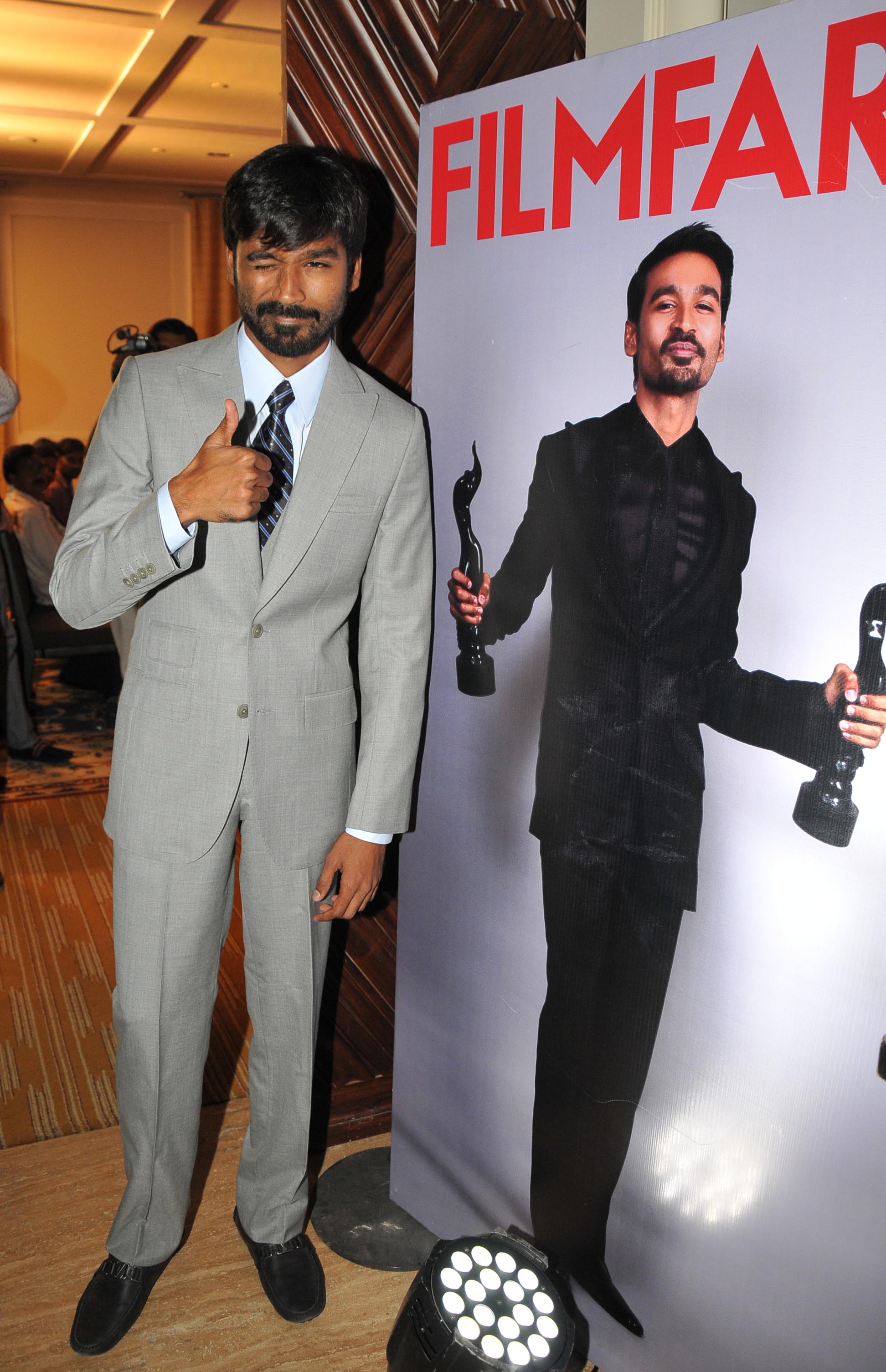 Dhanush at the '61st Idea Filmfare Awards 2013' Press Conference at Park Hyatt Hotel, Chennai.7