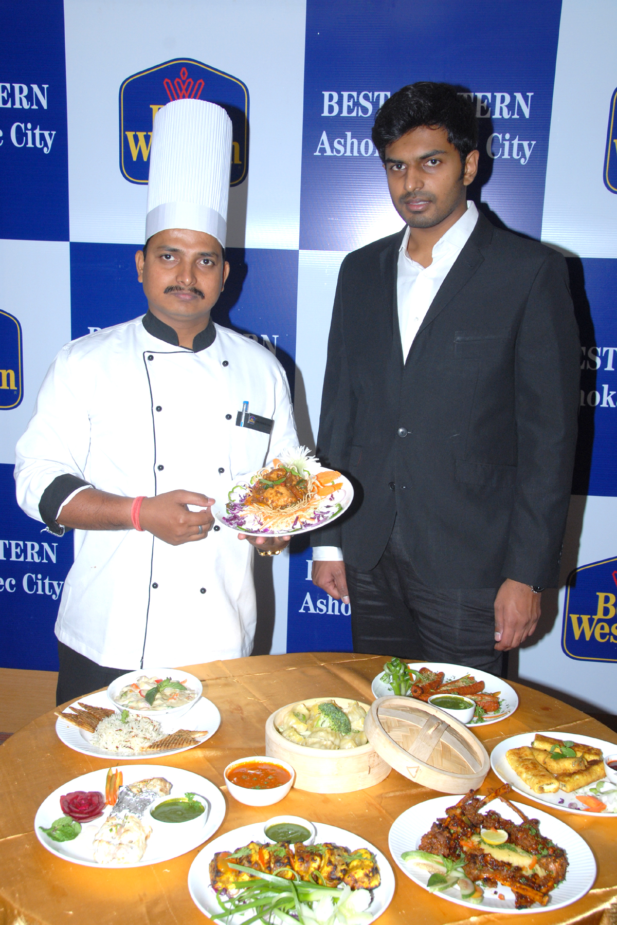 Mr. Ram Chandra Ram- Executive Chef & Mr. Karteesh Reddy Madgula - ED at the launch of Crossroad Cafe